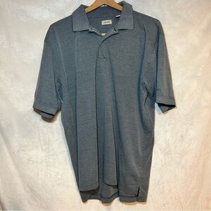 Izod Shirt Mens L Golf Polo‎ Blue Gray Striped Short Sleeve Casual Outdoor